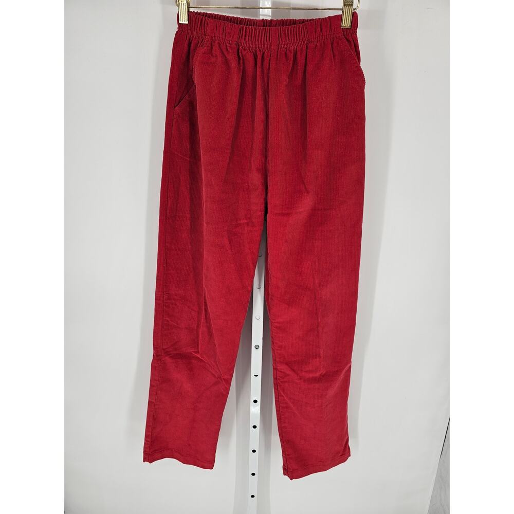 Vintage Haband! Women's Red Corduroy Pull-On Chino Trousers Size 8